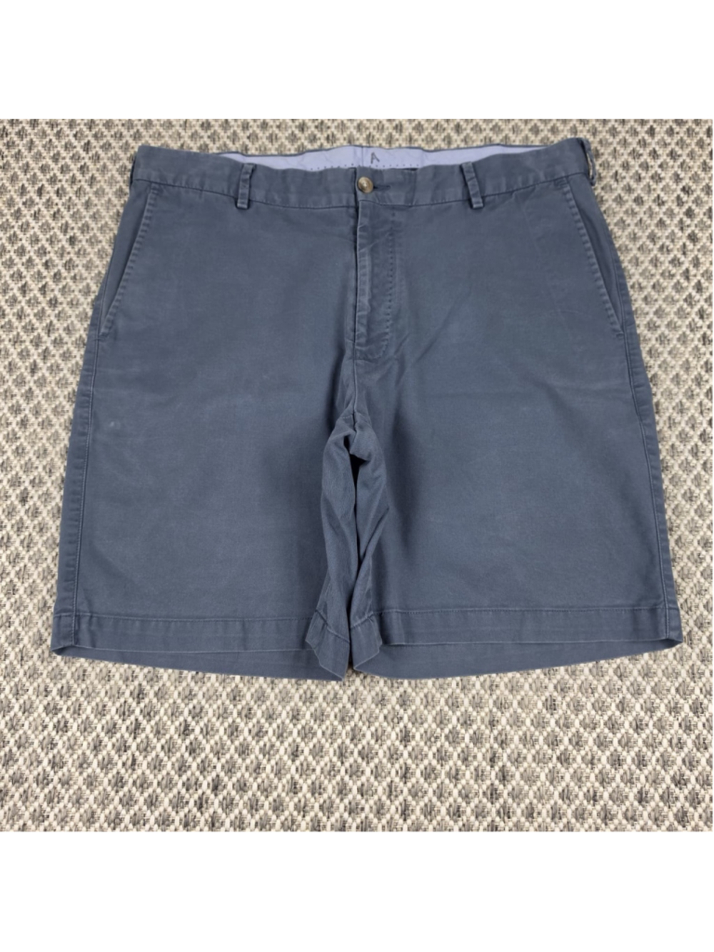 Peter Millar Mens Blue Chino Shorts Size 34 Flat Front Golf Casual Pima Cotton